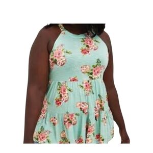 Torrid 0 Super Soft Knits Floral Babydoll Sleeveless With Ruffle Cottagecore 0X